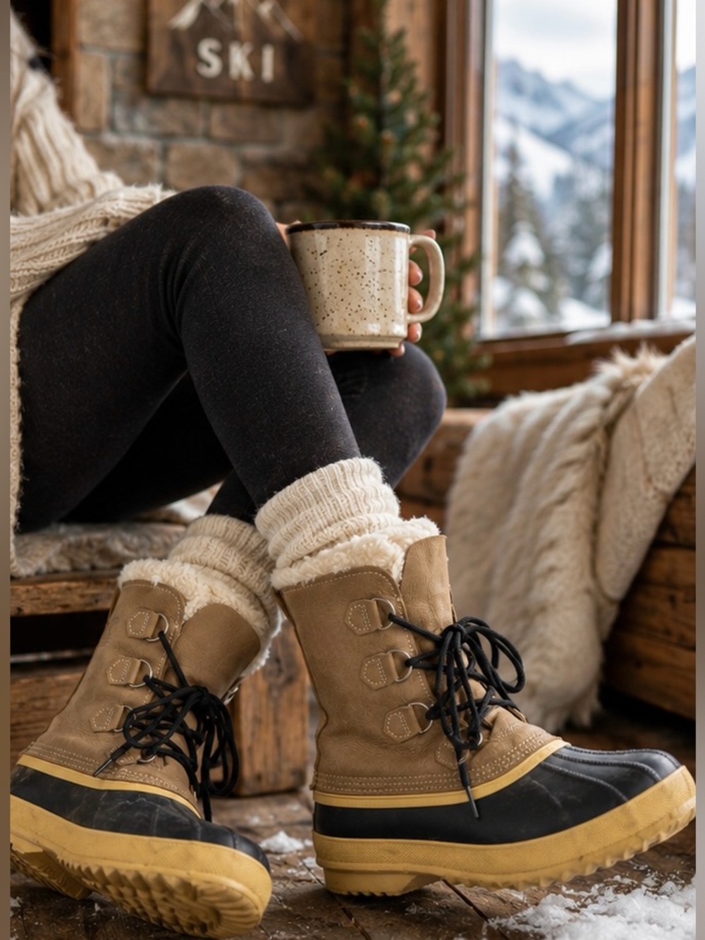 Sorel Winter Carnival Faux Fur Waterproof Insulated Snow Boots Women’s 7 Tan